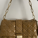 Dior miss dior camel patent leather handbag