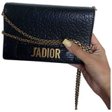 Dior j'adior black leather clutch bag
