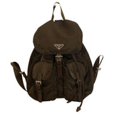 Prada re-nylon brown synthetic backpacks