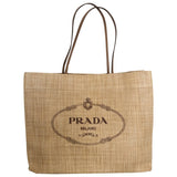 Prada beige wicker handbag