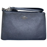 Coach metallic leather clutch bag