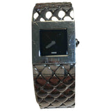 Chanel matelassée black steel watch