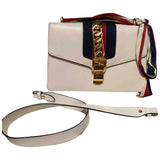 Gucci sylvie white leather handbag