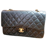Chanel timeless/classique black leather handbag