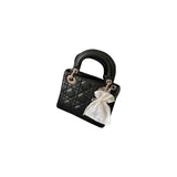 Dior lady dior navy leather handbag