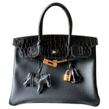Hermès birkin 30 black leather handbag