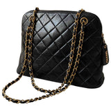 Chanel black leather handbag