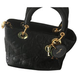 Dior lady dior black leather handbag