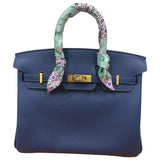 Hermès birkin 25 blue leather handbag