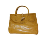 Longchamp roseau yellow leather handbag