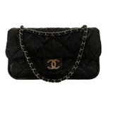 Chanel timeless/classique black cloth handbag