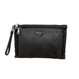 Prada black cloth clutch bag