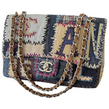 Chanel timeless/classique multicolour denim - jeans handbag
