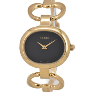Gucci black gold plated watch