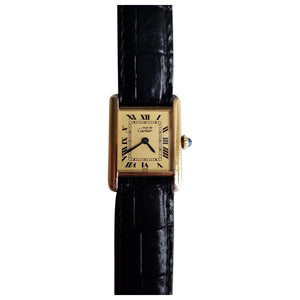 Cartier tank must beige silver gilt watch
