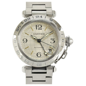 Cartier pasha silver steel watch