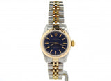 PRE OWNED LADIES ROLEX TWO-TONE OYSTER PERPETUAL WITH A BLUE DIAL 67193