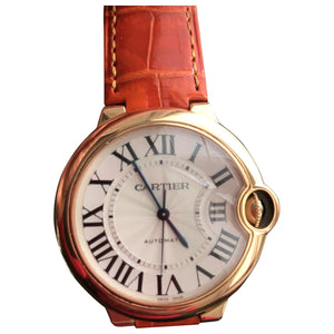 Cartier ballon bleu orange pink gold watch