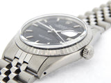 Pre Owned Mens Rolex Stainless Steel Datejust with a Black Dial 1603