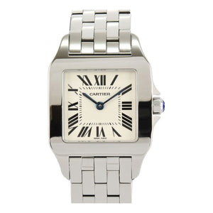 Cartier santos demoiselle white steel watch