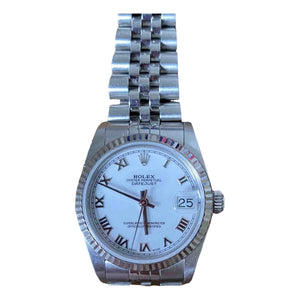 Rolex datejust 36mm silver steel watch