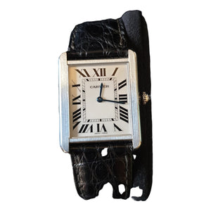 Cartier tank solo silver steel watch