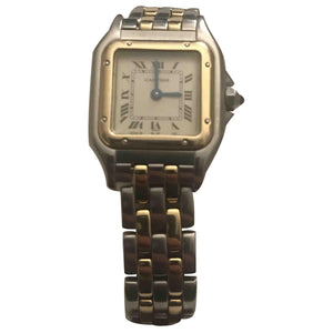 Cartier panthÃ¨re  gold and steel watch