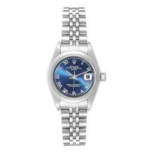 Rolex lady oyster perpetual 26mm blue steel watch