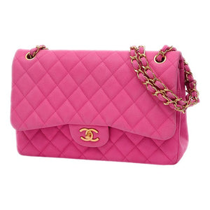 Chanel timeless/classique pink leather handbag