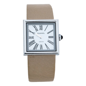 Chanel mademoiselle white steel watch
