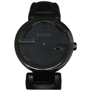 Gucci interlocking black steel watch