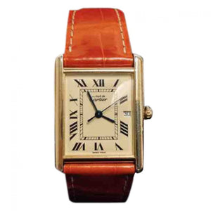 Cartier tank must yellow silver gilt watch
