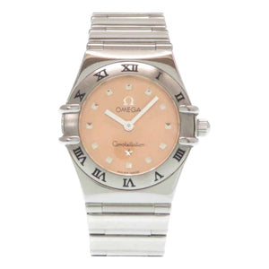 Omega constellation orange steel watch
