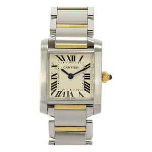 Cartier tank française white gold and steel watch