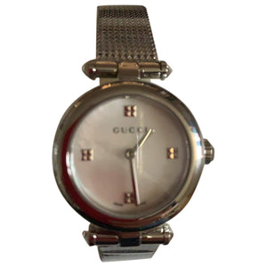 Gucci diamantissima grey steel watch