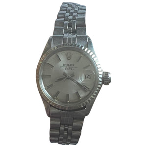Rolex lady oyster perpetual 26mm grey steel watch
