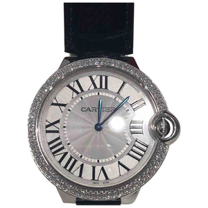 Cartier ballon bleu metallic white gold watch