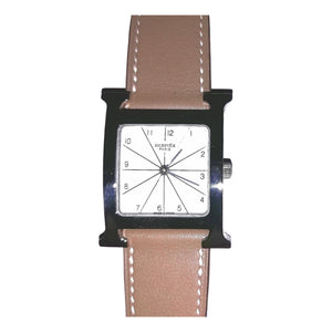 Hermès heure h silver steel watch