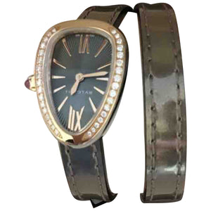 Bvlgari serpenti brown pink gold watch