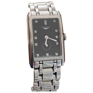 Longines dolce vita black steel watch