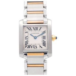 Cartier tank française white gold and steel watch