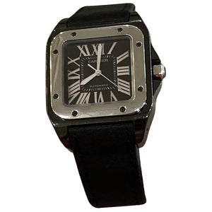 Cartier santos 100  steel watch
