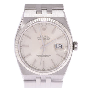 Rolex oyster quartz silver steel watch