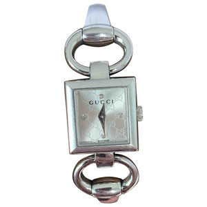 Gucci bamboo silver steel watch