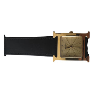 Hermès heure h black gold plated watch