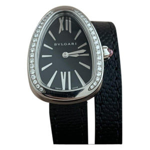 Bvlgari serpenti black steel watch
