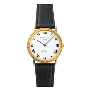 Patek Philippe calatrava black yellow gold watch