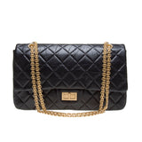 Chanel Black Lambskin Quilted Reissue 2.55 Large Chain Bag