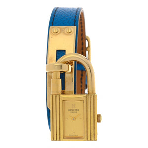 Hermès kelly blue gold plated watch