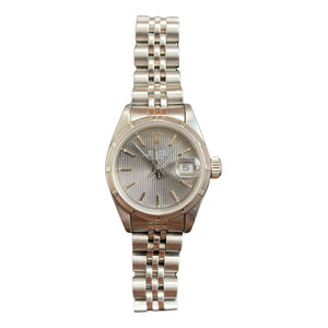 Rolex lady oyster perpetual 26mm silver steel watch